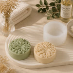 moules savon silicone floral blanc vert rose décoration artisanale diy trois pièces