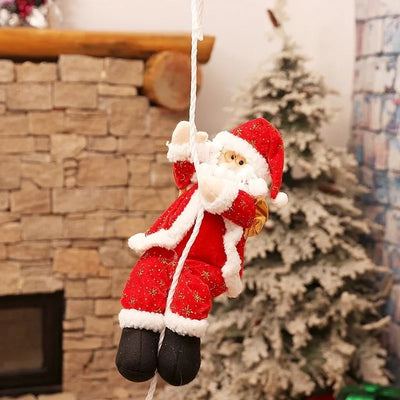 Décoration de Noël 30cm tissu dessin animé rouge pour vitrine marché du Père Noël