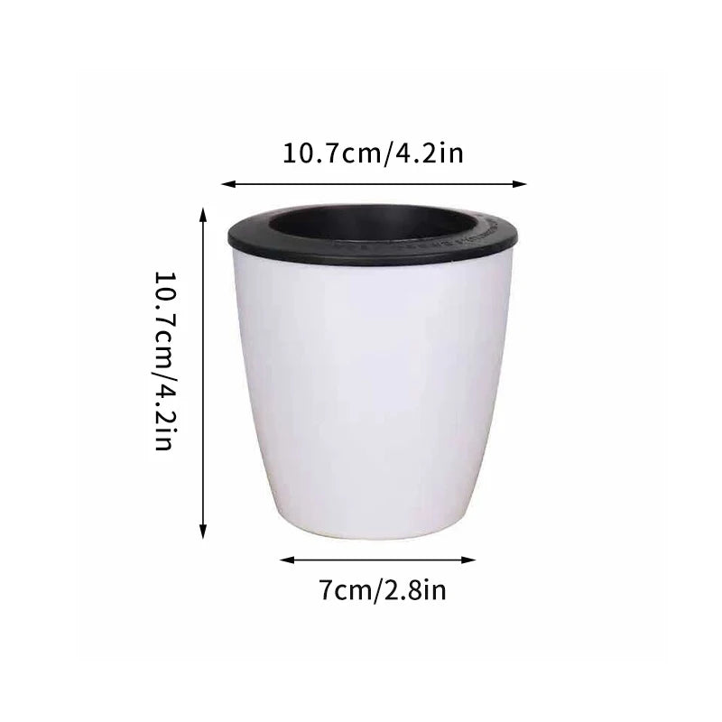 pots fleurs auto arrosage hydroponie moderne blanc noir coton plastique pp
