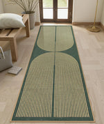 tapis moderne géométrique rayures horizontales beige noir rouge salon chambre entrée minimaliste polyester polypropylène