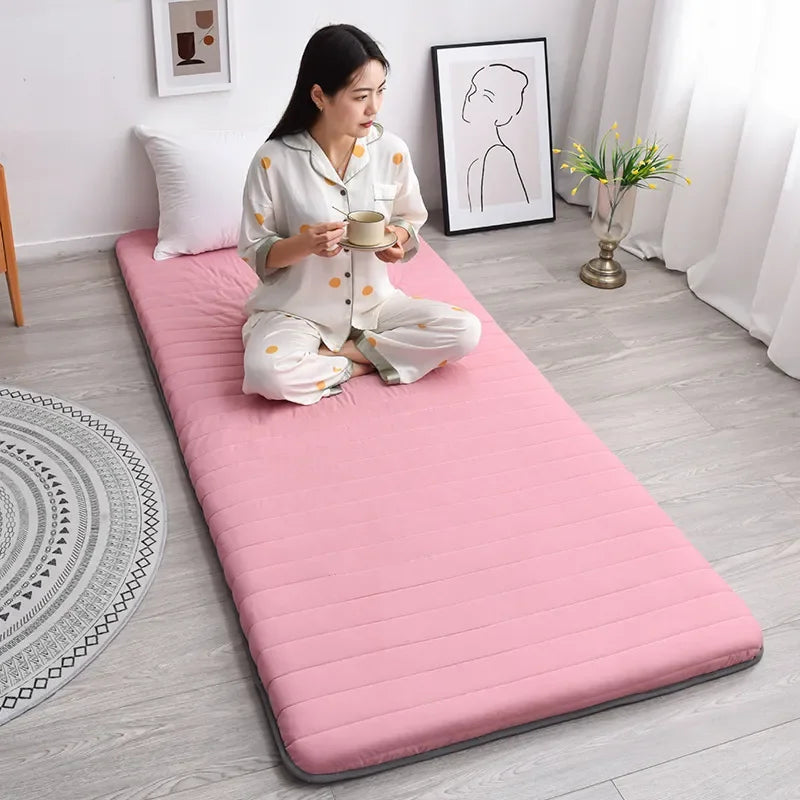 Matelas mousse mémoire forme fibre polyester 90x190CM bleu rose gris moderne