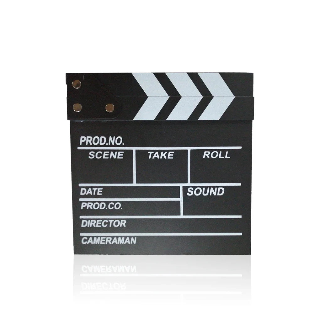 clapboard bois noir blanc rayures diagonales outil cinema prise vue film scène