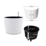Pot plante auto arrosant moderne blanc indicateur niveau eau fleur verte rond