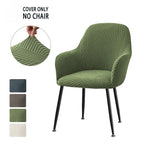 couverture chaise moderne vert olive rayures horizontales élasthanne polyester salle manger fauteuil