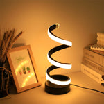 lampe table moderne spirale noir blanc orange réglable chambre salon