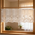 rideau blanc dentelle fleuri transparent classique fenêtre polyester jaccard unique decorationintérieur