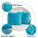 housses coussin décoratives peluche polyester moderne fermeture glissière bleu noir rose violet orange blanc