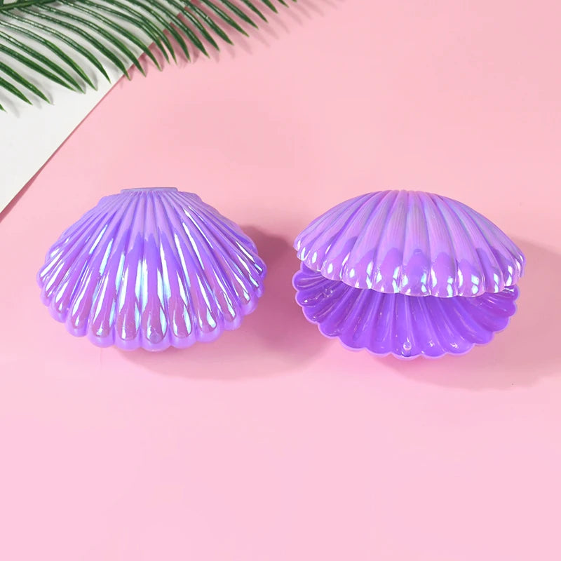 boîtes dragées forme coquillage violet vert rose blanc rayures horizontales moderne festives anniversaire dragées