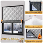 rideau thermique gris quilted velcro épais isolation moderne 100cm 120cm