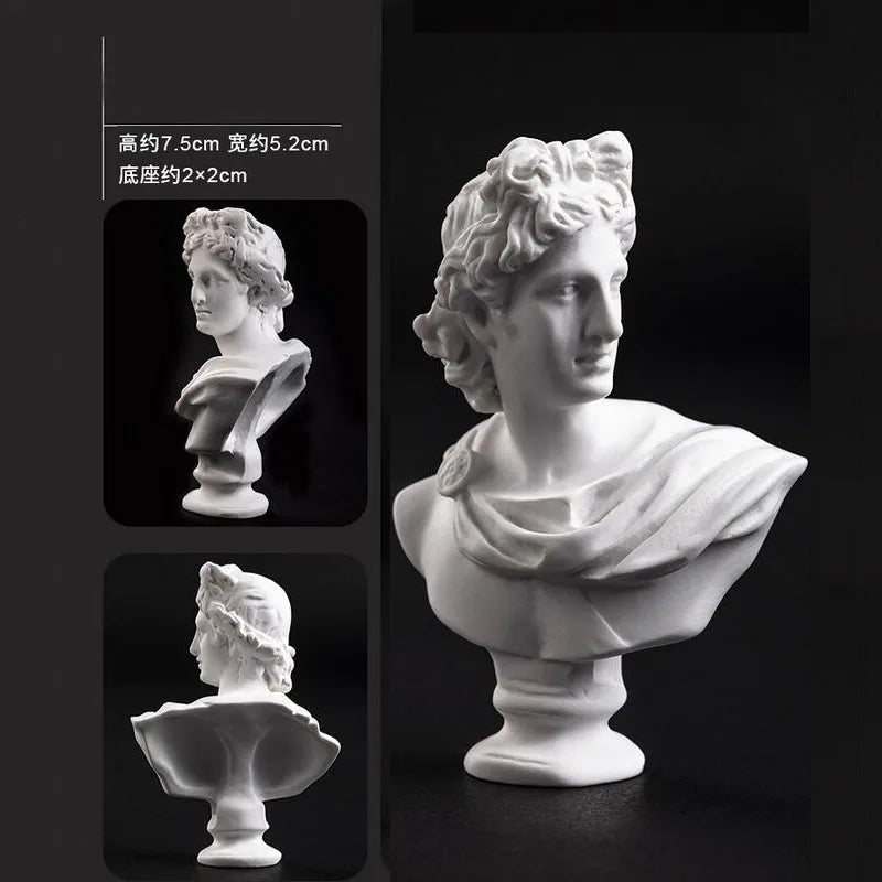 bustes sculptés resine blanc details fins antique figures grecques decor