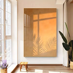 tableau moderne toile feuilles palmier orange beige sans cadre impression abstraite décoration salon chambre
