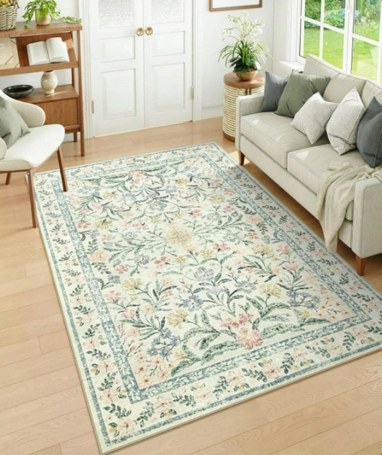 tapis floral motif vintage classique polypropylène polyester salon chambre maison
