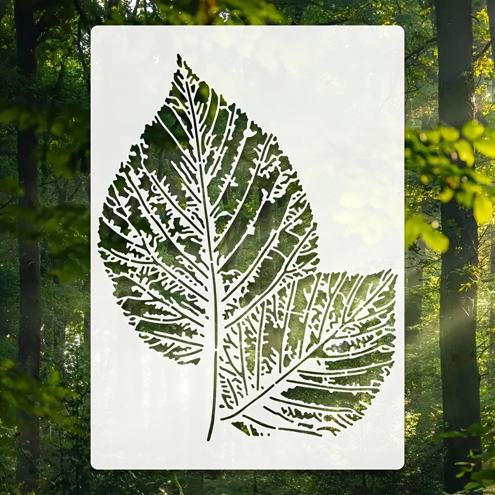 feuilles stylisées stencil vert blanc artisanal peinture murale scrapbooking coloriage gaufrage