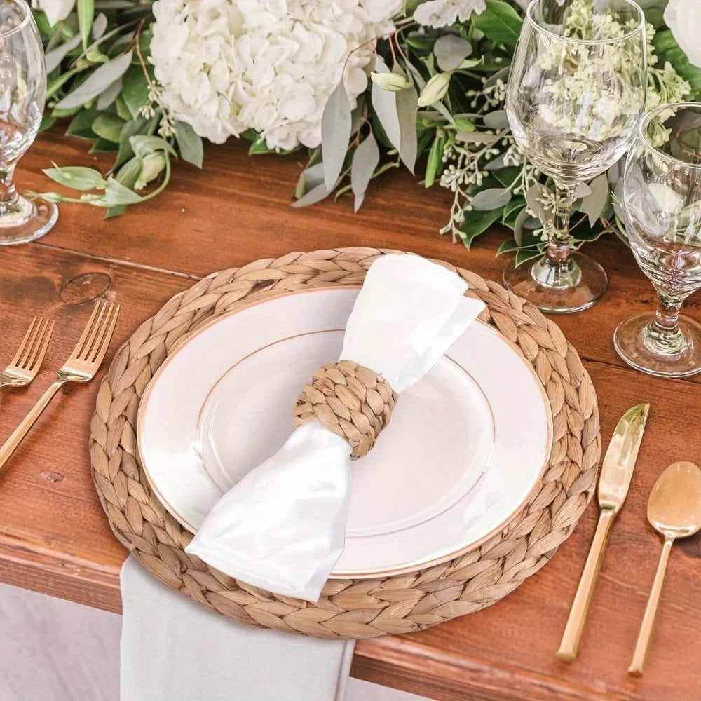 porte serviettes tressés rustiques boho beige marron clair naturels élégants 5cm diamètre set deco