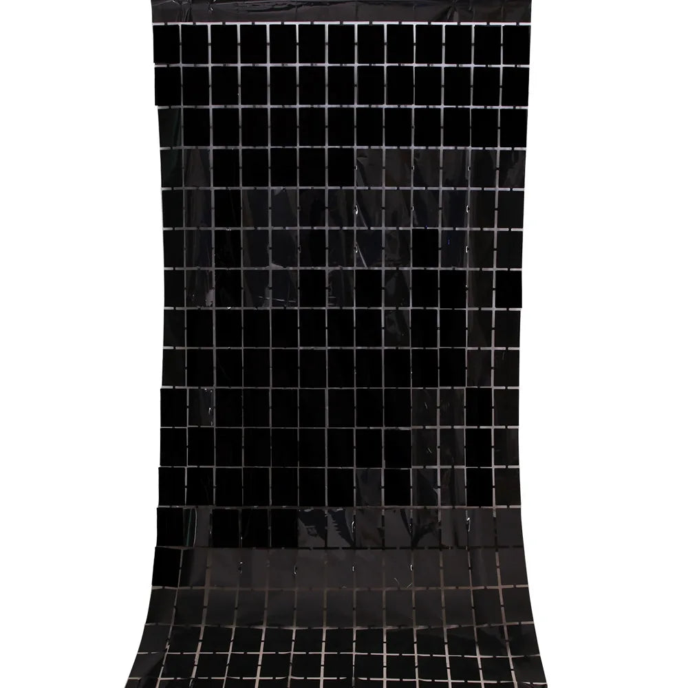 rideau décoratif moderne argent bleu or rose mosaïque carrés brillants opacité adhésif double face