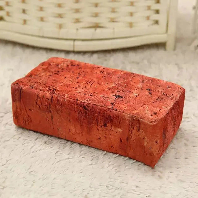 oreiller brique rouge brun rustique mousse mémoire forme rectangulaire texture taches noiresmassage coton polyester
