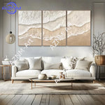 tableau mural abstrait vague plage beige texture sable art moderne décoration salon chambre salon
