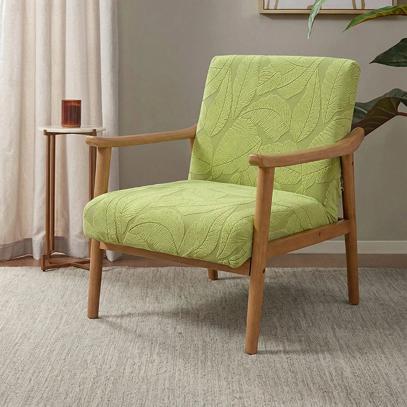 housses fauteuil moderne polyester imprimé feuilles marbre blanc gris bleu vert opaques