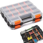 boîte rangement outils 34 compartiments amovibles transparente industrielle utilitaire plastique pvc