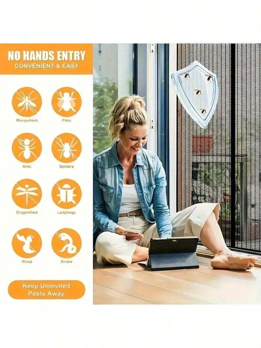 rideau porte magnétique anti insectes noir maille fine moderne adhésif 90x210 cm
