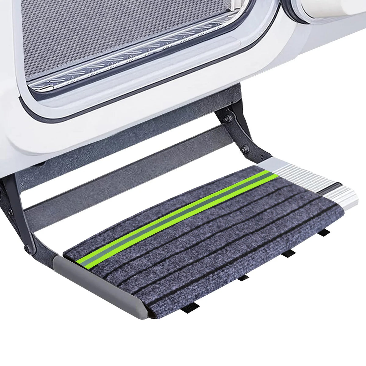 tapis marchepied rv réglable couverture large tapis anti glisse ligne horizontale sangles réglables gris