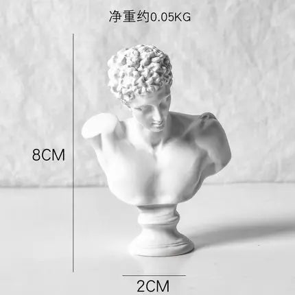 bustes sculptés resine blanc details fins antique figures grecques decor