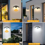 Eclairage maison applique murale led noir contemporaine ip65 motion sensor 18w 3000k 6000k