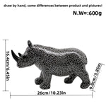 statuette rhinocéros abstraite graffiti animal résine décorative maison