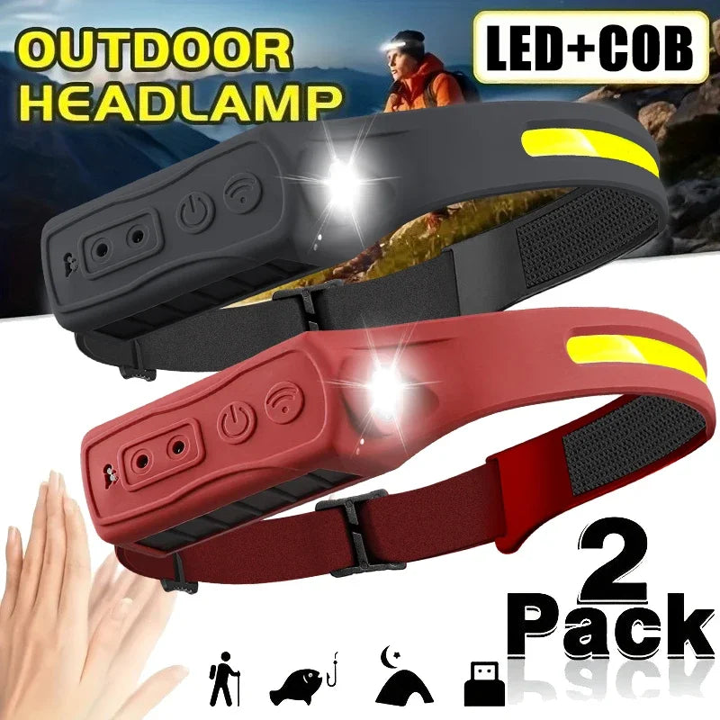 lampe frontale led rechargeable modes étanches couleurs noir rouge bleu jaune silicone moderne
