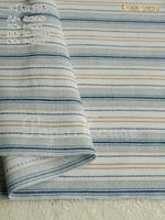tissu popeline rayé rustique coton lin beige rouge bleu opaque artisanal biodegradable 140cm