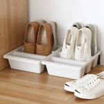 Boîte de rangement japonaise pour chaussures 3 étagères en plastique PP gris clair