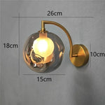 applique murale moderne or transparent sphérique led minimaliste fixée mur