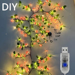 décoration murale guirlande lumineuse feuilles érable fleurs branches flexibles led