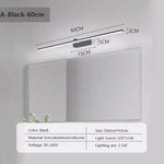 lampe murale moderne miroir intégré éclairage cuisine salle bain led 40 60 80 100cm