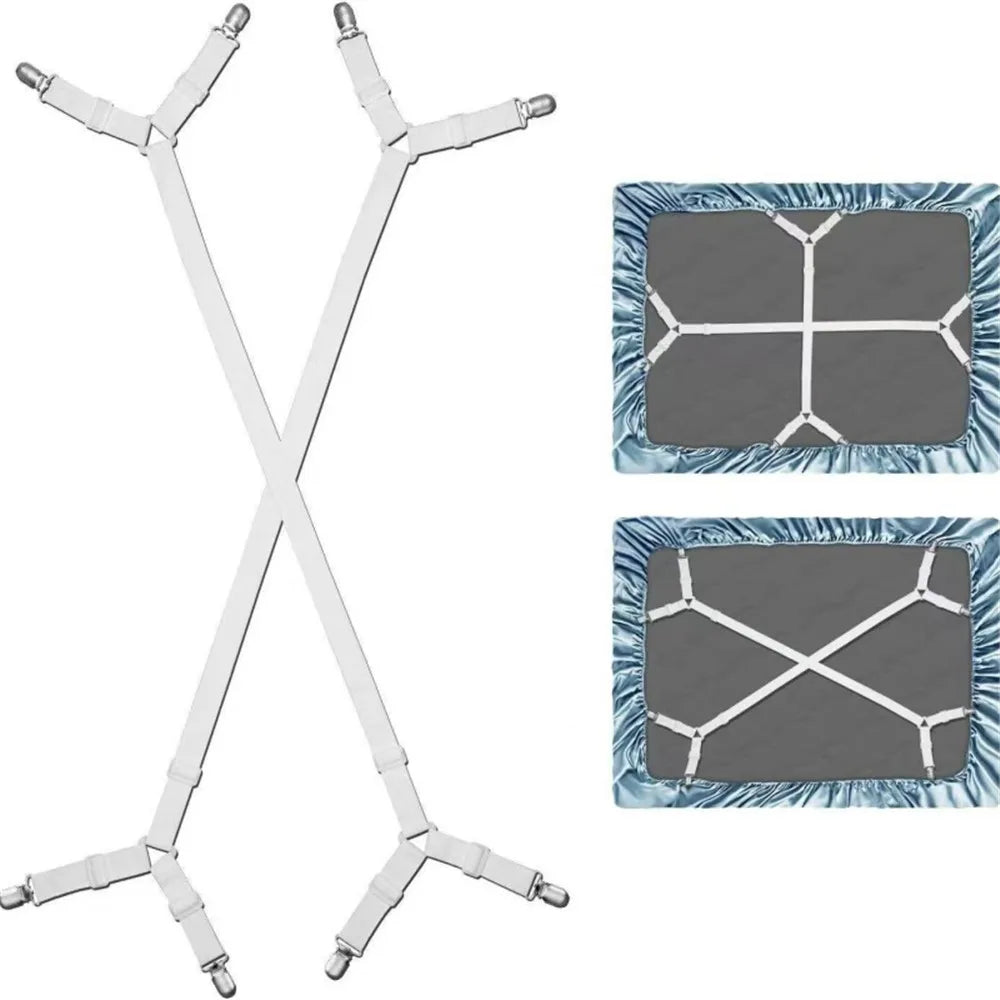 attache matelas clips noirs réglables antidérapants moderne sangles croisées housses canapé draps lit fixations