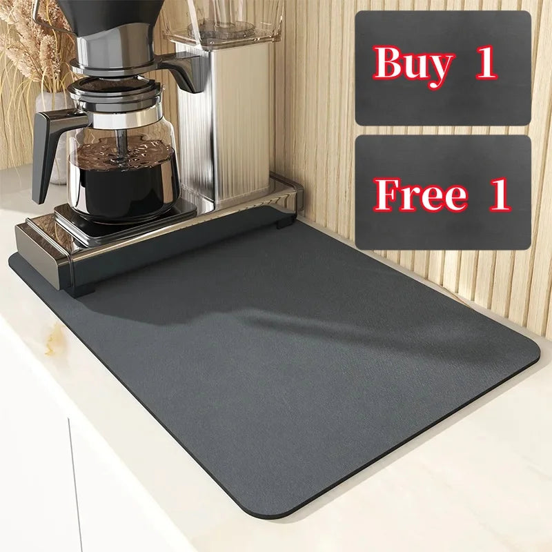 tapis cuisine absorbant noir moderne antidérapant séchage rapide 20x30cm 30x40cm 50x60cm respectueux environnement