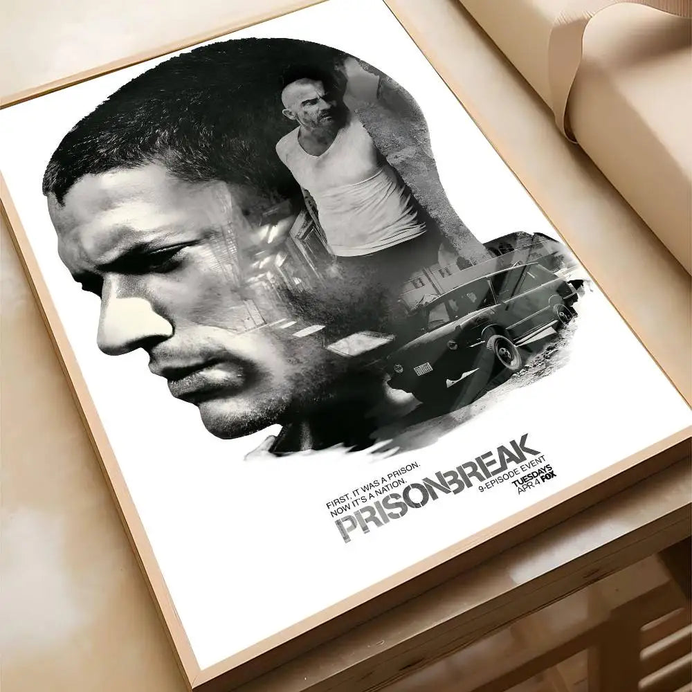 affiche prison break saison graphique décoration murale moderne salon bar vin