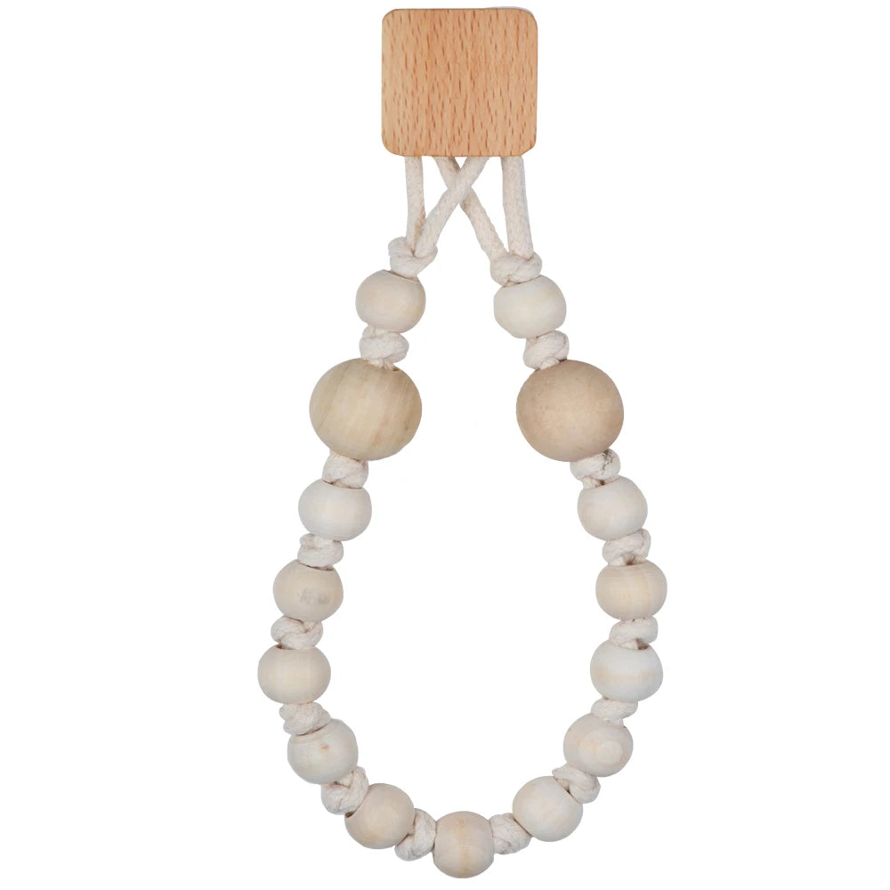 porte serviette bois corde naturelle ventouse serviette blanche motif rustique boho salle bains decoration