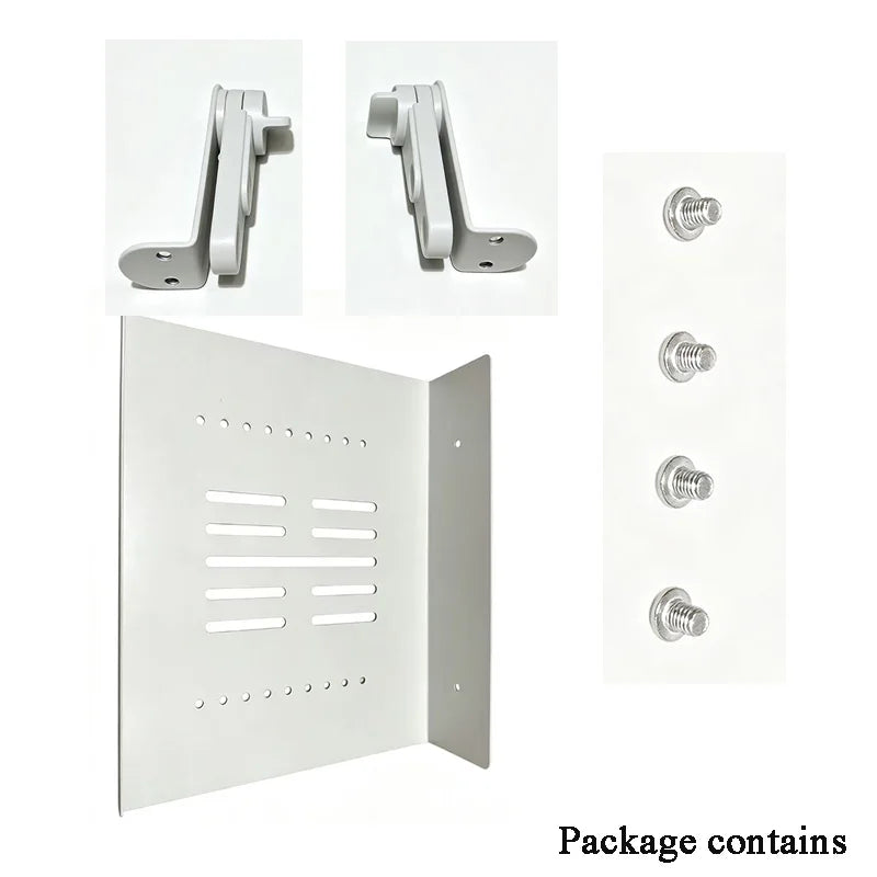 support mural projecteur noir moderne grille perforations clips vis 28cm 23cm
