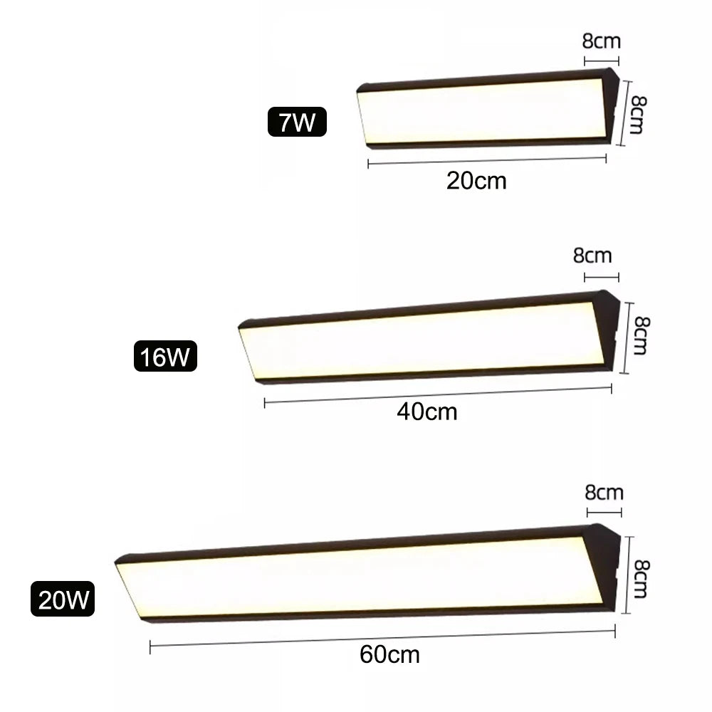 Lampe murale LED moderne imperméable 7W 16W 20W noir blanche ip65extérieur