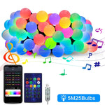guirlande lumineuse led multicolore 5m 10m boules sphériques moderne bluetooth télécommande adaptateur usb