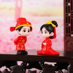 figurines couple rouge blanc classique festif traditionnel décoration maison bricolage artisanat résine opacité