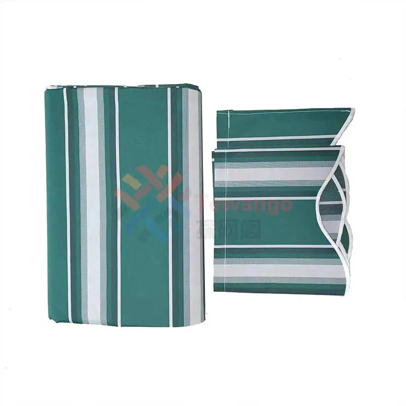toile d'ombrage rayée moderne vert blanc imperméable clips inclusion poly enduit pu
