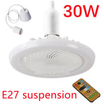 ventilateur lampe led moderne blanc télécommande éclairage fan grille ventilation