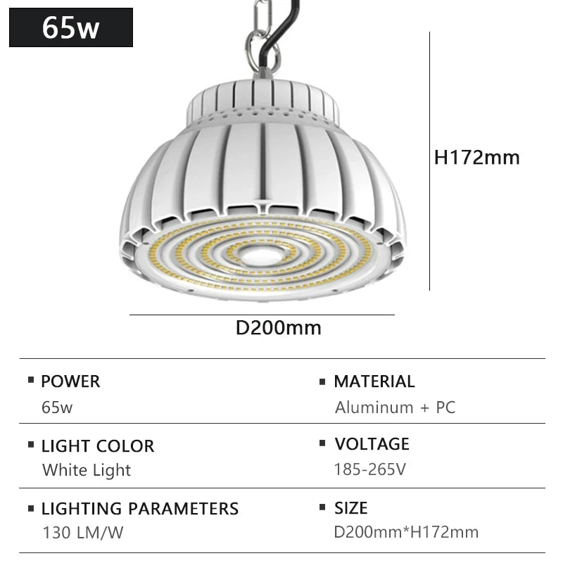 Lampe industrielle moderne LED haute luminosité blanc chaîne fixée robuste économe énergie