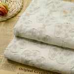 tissu coton beige fleurs simple texture classique résistant environnemental 150cm