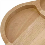 assiette compartiments bois moderne grain visible opaque noël minimaliste