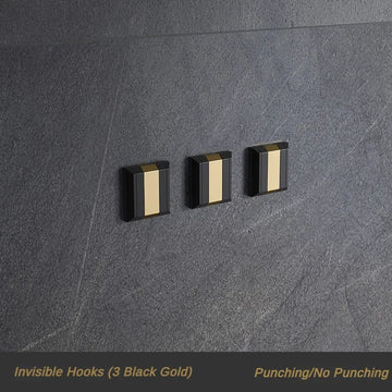 porte sacs vêtements moderne noir doré vis fixés élégants accessoires rangement mur pliant