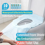 couvre siège toilette jetable blanc plissé pratique 10 pièces 46cm 48cm 37cm 39cm pack