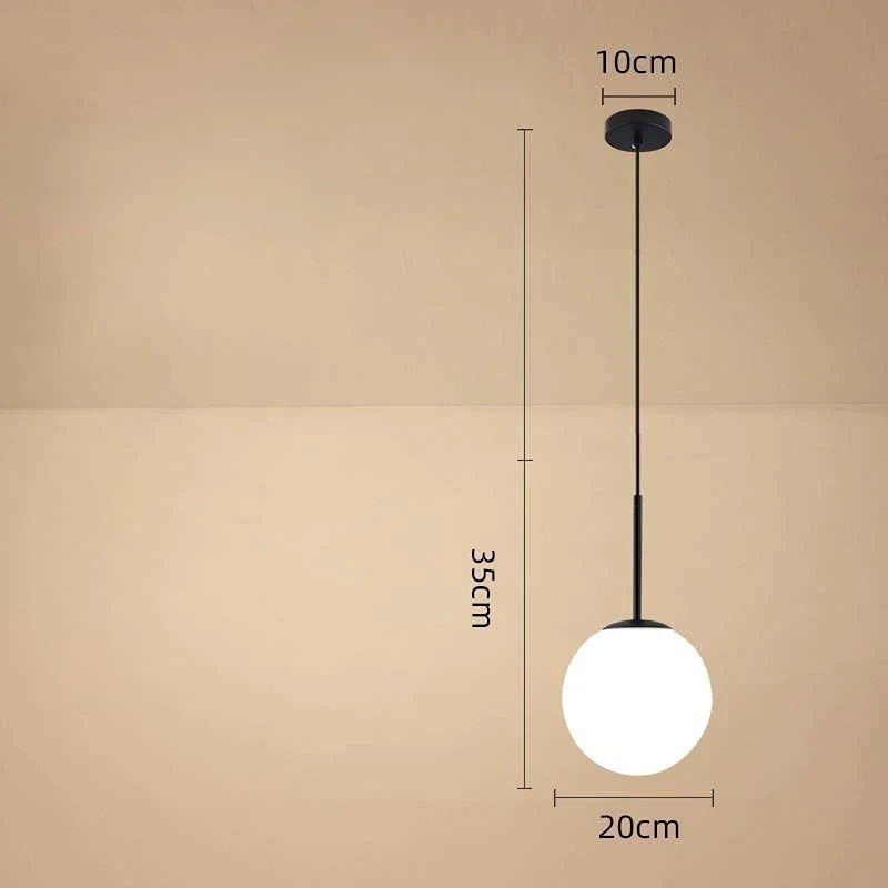 suspension lumineuse moderne or blanc sphérique mat câble suspendu minimaliste chambre restaurant